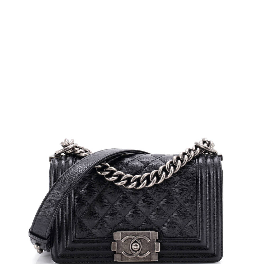 Chanel Small Boy Flap Bag Quilted Caviar